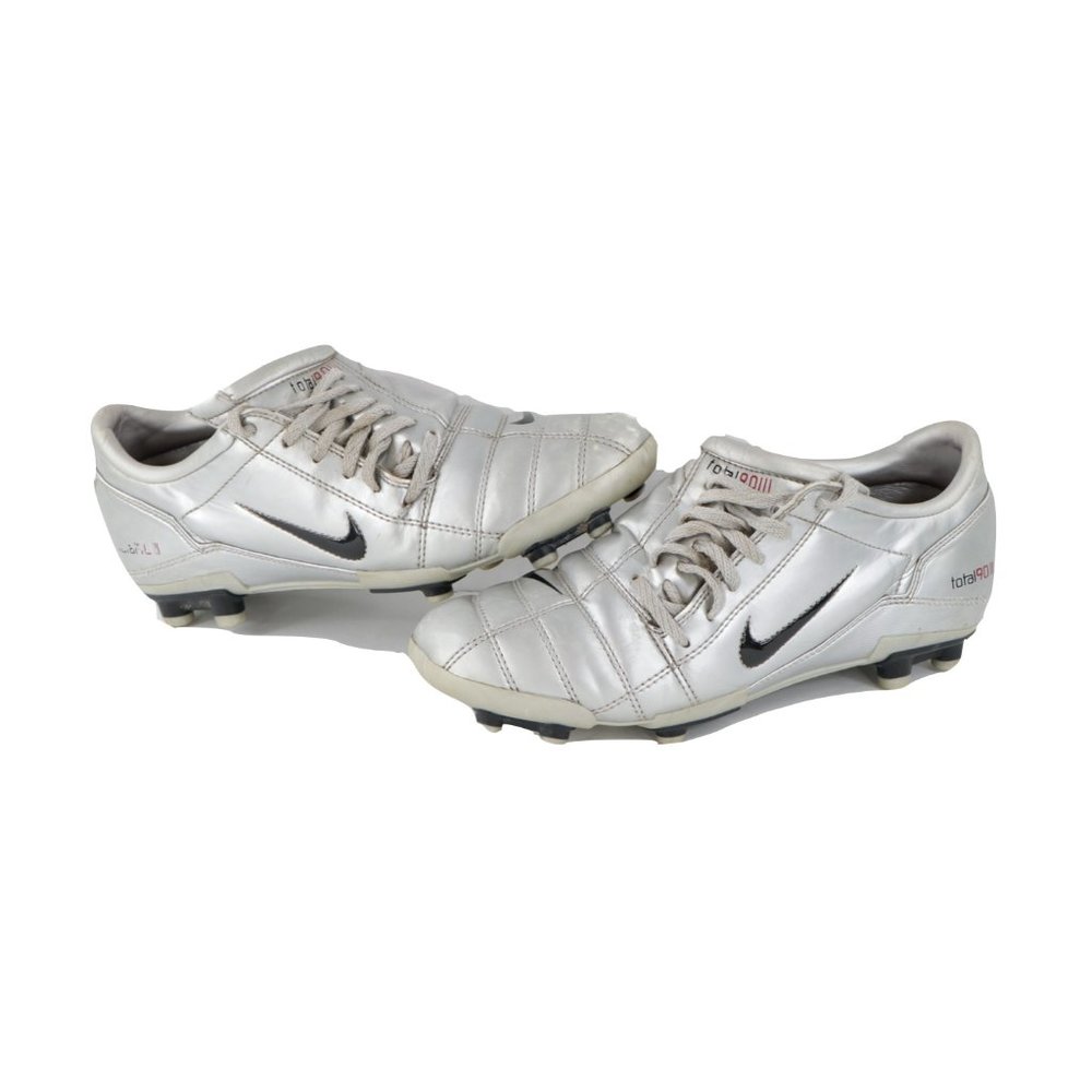 Vintage Nike Total 90 III FG Soccer Cleats Shoes Silver Red